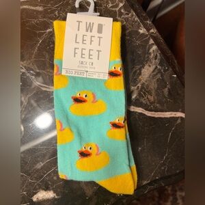 Two Left Feet Sock Co Sitting Duck Crew Socks NWT Rubber Duckie
